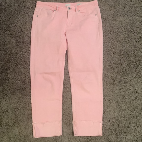 J.Jill Baby Pink Authentic Fit Cropped Jeans SZ 6 - Picture 2 of 5